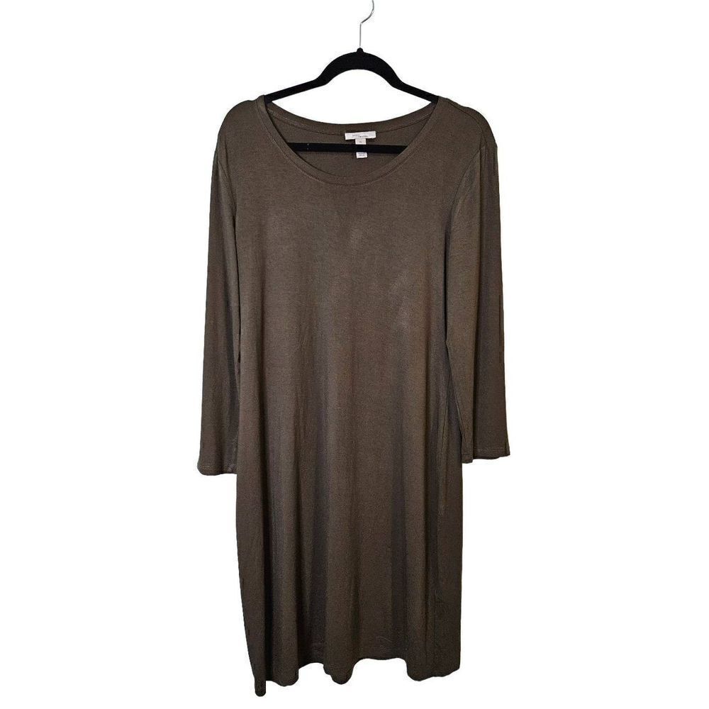 Daily Ritual dark green, long sleeve tee shirt dress. Size L.